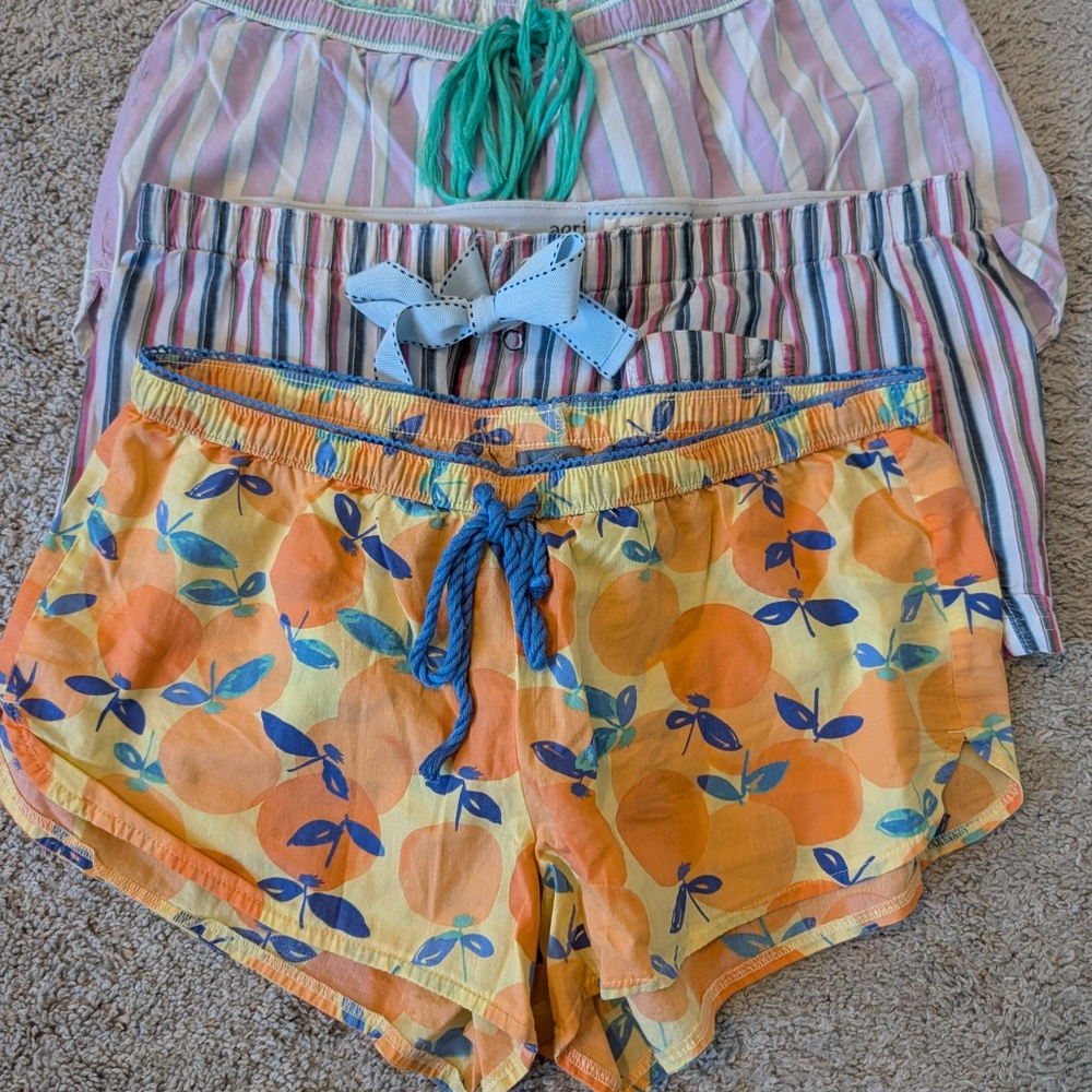 AERIE Womens Sleep Boxers (3 ) pair PLUS New Pair of Fluffy Slippers - Picture 2 of 12